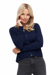 Cardigan Feinstrick ALINA mit Bio Baumwolle dark navy von Apu Kuntur