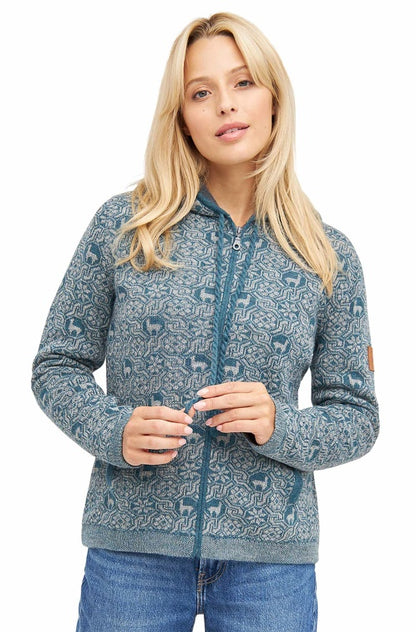 Alpaka Strickjacke HUASCARAN - 100% Alpaka jeansblau