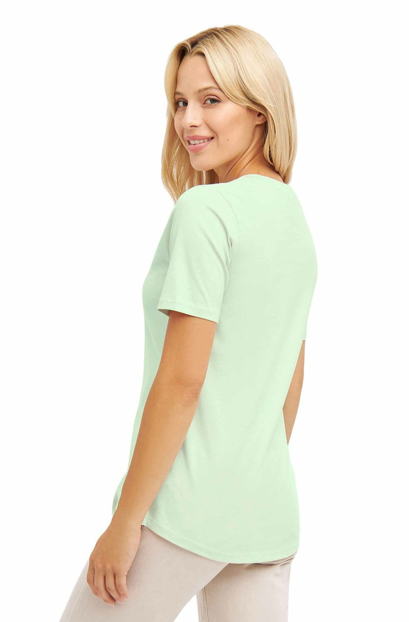 Pima-Baumwolle Kurzarm-T-Shirt Mint mint pastel
