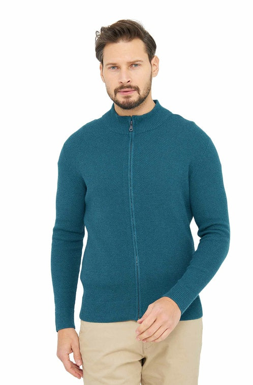 Strickjacke ALAYO mit Zipper mit 30% Alpaka laguna von Alpaka Store Deutschland