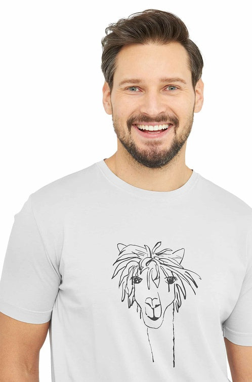 Pima-Baumwolle T-Shirt RASSI mit Alpaka-Motiv Herren