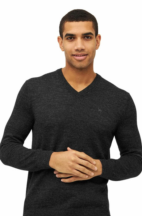 Pullover Feinstrick BASIC aus 100% Alpaka anthrazit