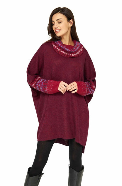 Alpaka Pullover PUKA Rollkragen - 100% Alpaka rot one-size