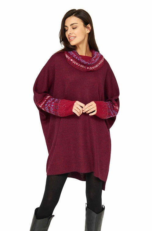 Alpaka Pullover PUKA Rollkragen - 100% Alpaka rot one-size
