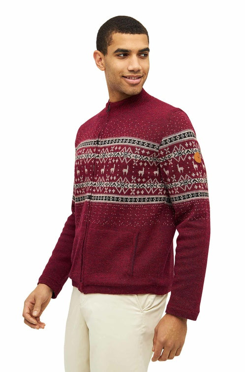 Herren Strickjacke NEVADO aus 100% Alpaka von Apu Kuntur