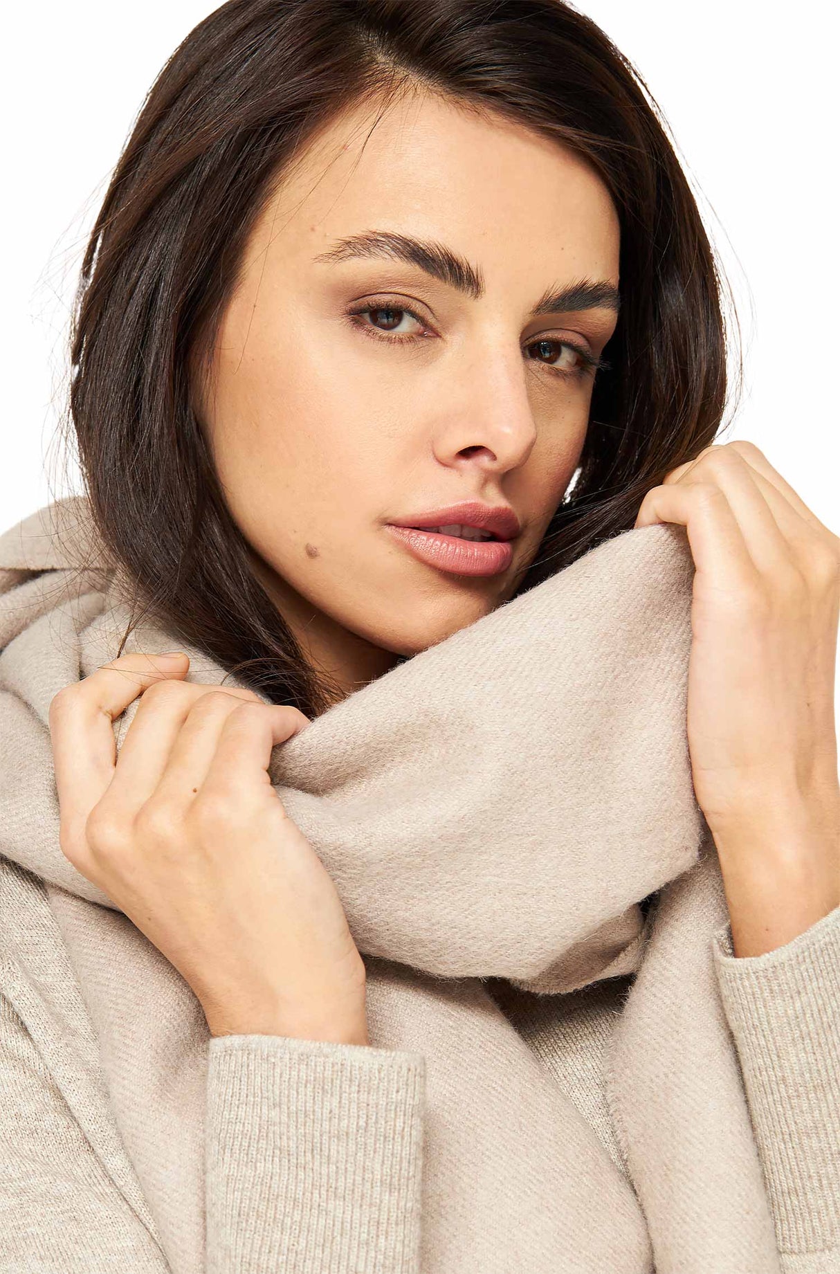 Alpaka Schal Oversize UNI GRANDE - 100% Alpaka - 200x70cm sand 200x70cm