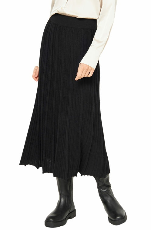 Plissee Rock STELLA aus 100% Alpaka schwarz