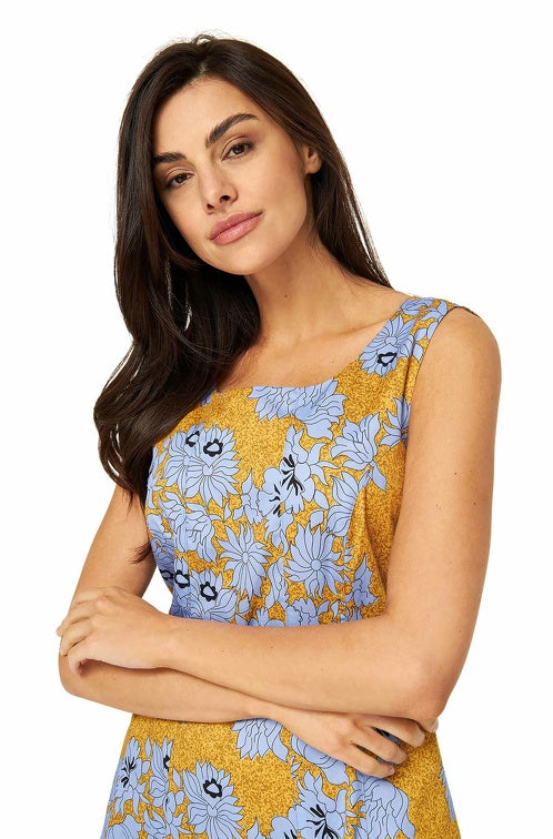 Pima-Baumwolle Sommerkleid MATILDE ocean flower