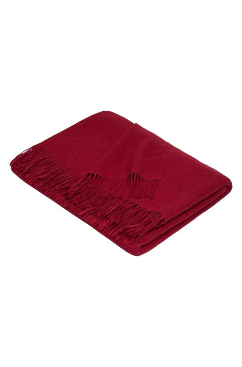 Tagesdecke UNI aus 100% Alpaka - 5 Farben weinrot 180x135 cm von Apu Kuntur