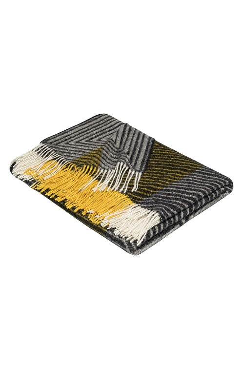 Kuscheldecke ENCASA aus 100% Alpaka schwarz gelb von Apu Kuntur