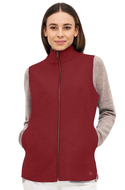 Alpaka Walk-Weste AVELINA - 60% Alpaka rot