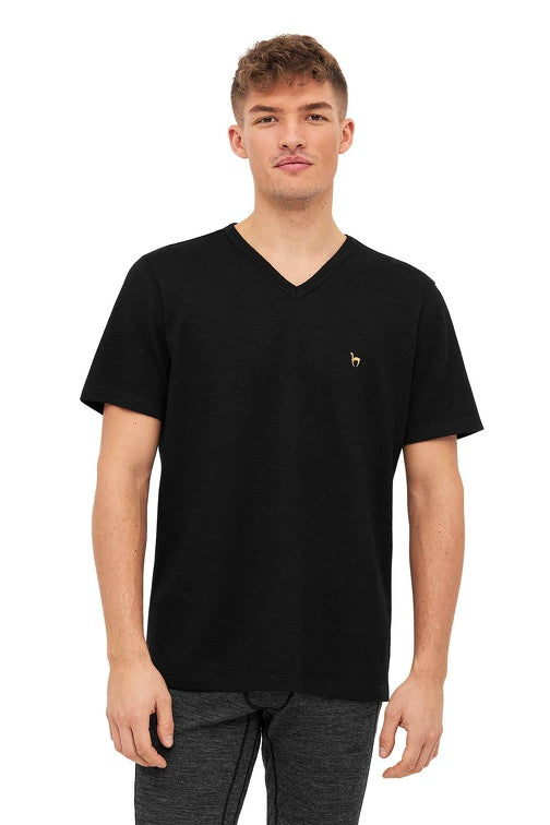 Alpaka Uni-Shirt ANDEN ACTIVE Herren - 60% Premium Alpaka schwarz
