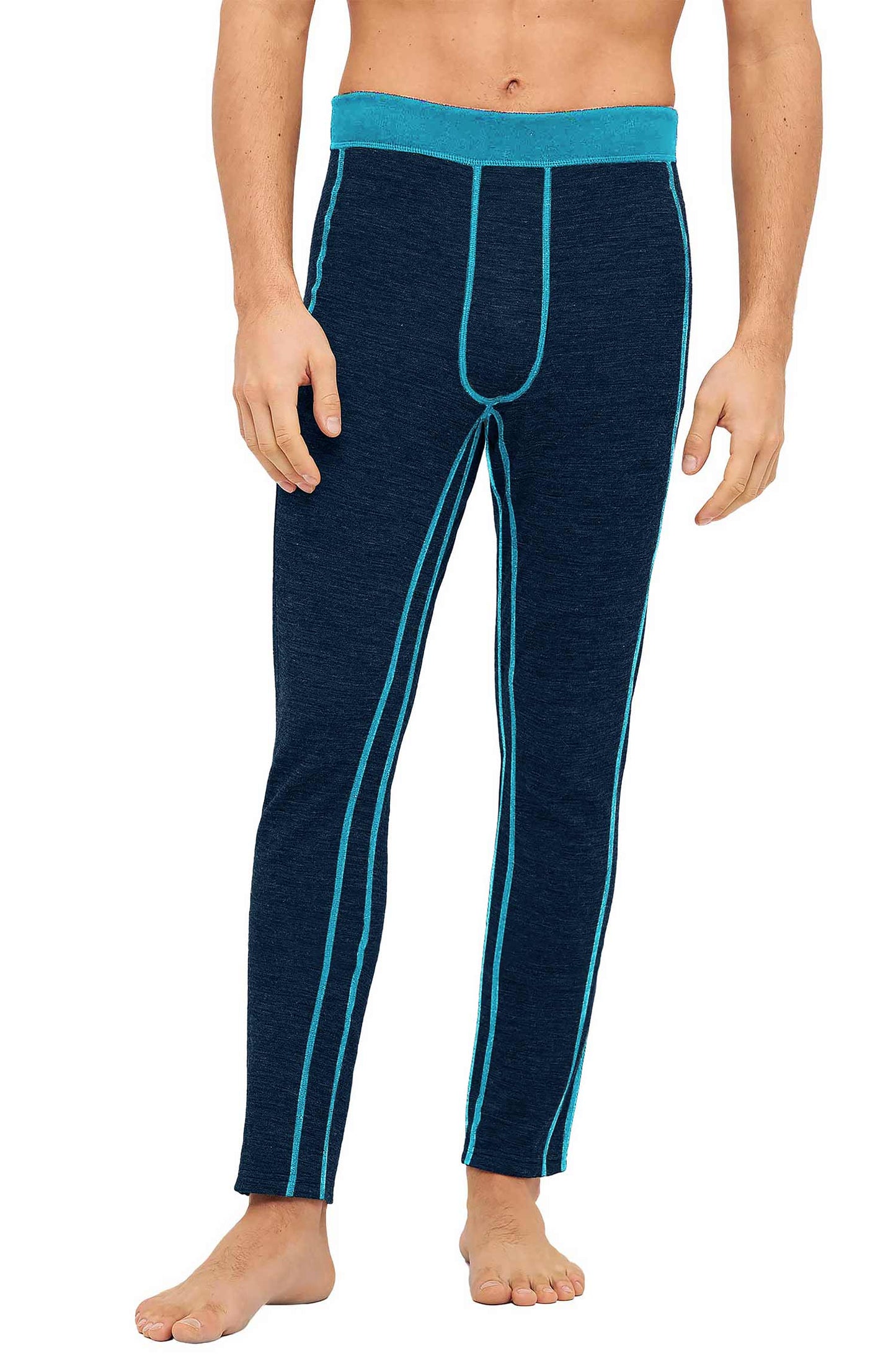 Alpaka Lange Thermo-Hose ANDEN ACTIVE Herren - 60% Premium Alpaka navy türkis