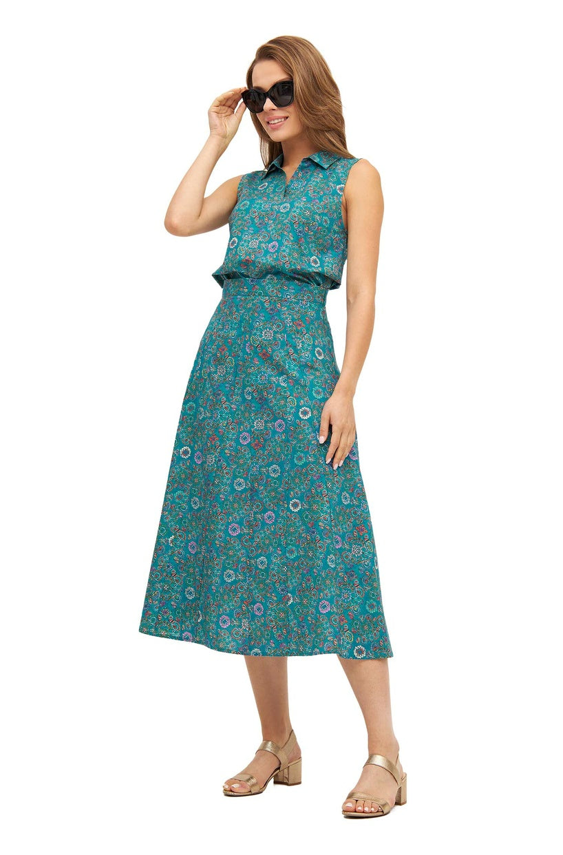 Pima-Baumwolle Maxi-Rock FLORAL ETHNO