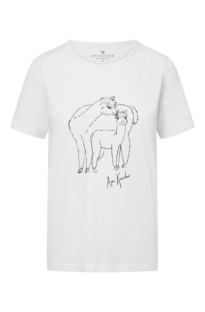 T-Shirt ALPACA LOVE mit Alpaka Print weiß