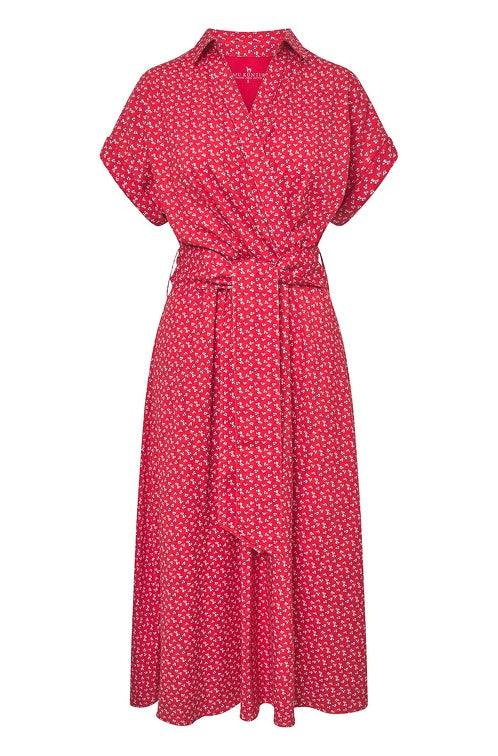 Kleid PAPERFLOWER in Wickeloptik aus Bio Pima Baumwolle red von Alpaka Store Deutschland