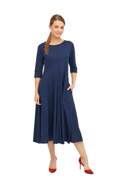 Pima-Baumwolle Kleid ALPAQUITAS, lang navy