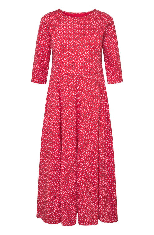 Langes Kleid PAPERFLOWER aus Bio-Pima-Baumwolle red von Alpaka Store Deutschland