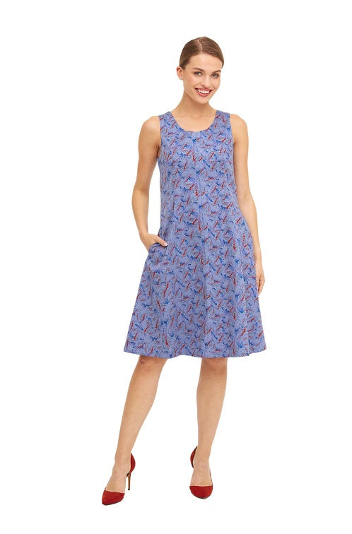 Pima-Baumwolle Kleid FLYING BIRD, kurz purple pastel