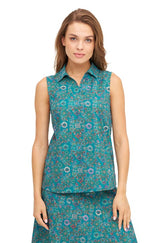 Ärmellose Bluse FLORAL ETHNO aus Bio-Pima-Baumwolle von Alpaka Store Deutschland