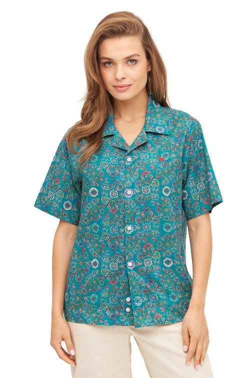 Pima-Baumwolle Hemd FLORAL ETHNO