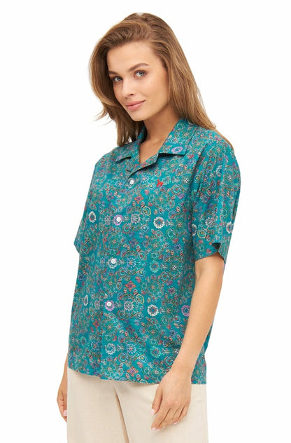 Pima-Baumwolle Hemd FLORAL ETHNO