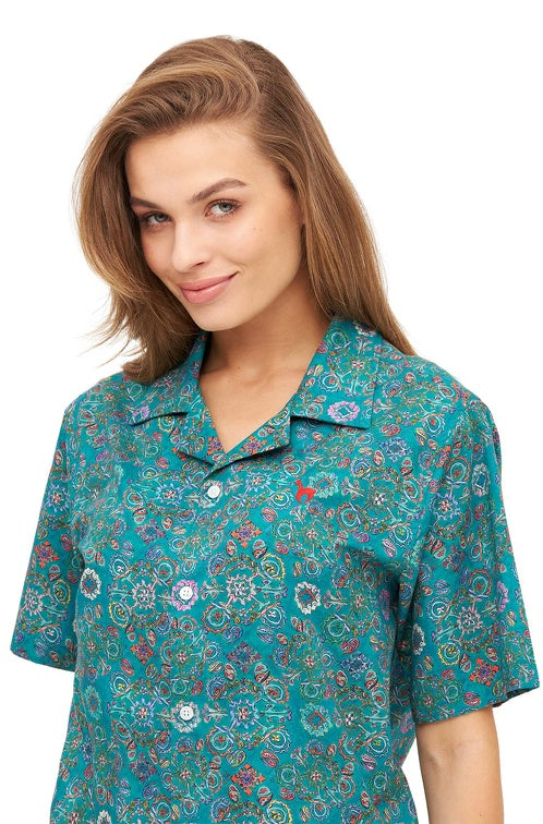 Pima-Baumwolle Hemd FLORAL ETHNO