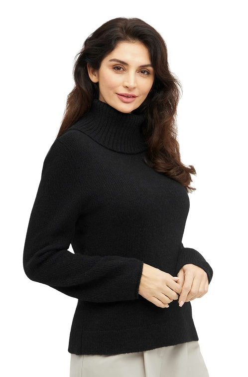 Rollkragenpullover PACA aus 87% Alpaka und 13% Merino schwarz von Apu Kuntur