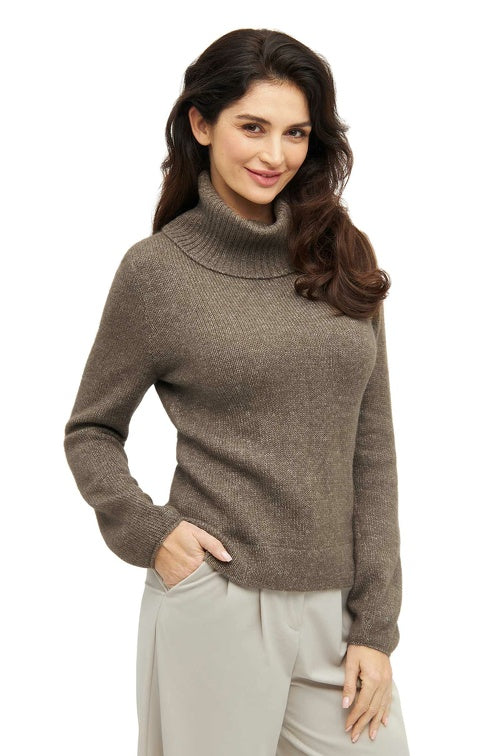 Rollkragenpullover PACA aus 87% Alpaka und 13% Merino taupe von Apu Kuntur