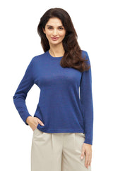 Damen Pullover APUSENTIAL aus 100% Alpaka midnight blue von Apu Kuntur