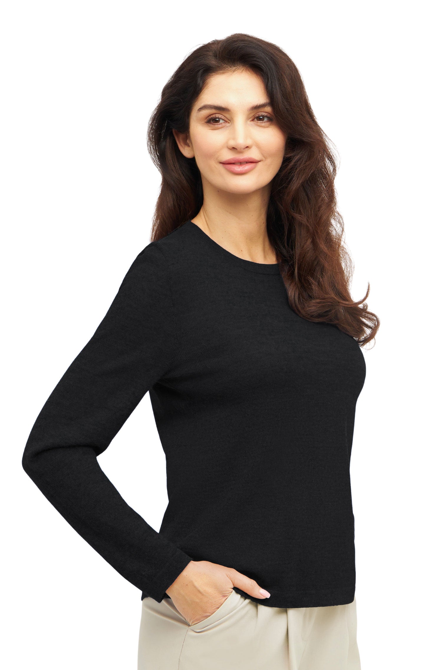 Alpaka Pullover AMALIA - 100% Alpaka schwarz