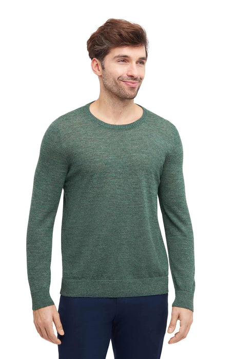 Herren Pullover APUSENTIAL aus 100% Alpaka grüngrau melange von Apu Kuntur