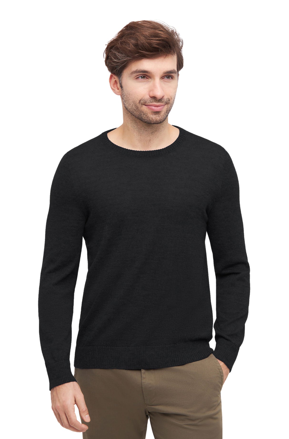 Herren Pullover APUSENTIAL aus 100% Alpaka schwarz von Apu Kuntur