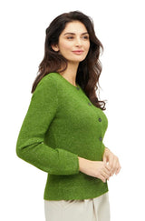 Strickjacke PACA - 87% Alpaka und 13% Merino apfelgrün von Apu Kuntur