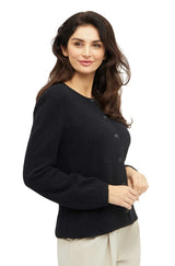 Strickjacke PACA - 87% Alpaka und 13% Merino schwarz von Apu Kuntur
