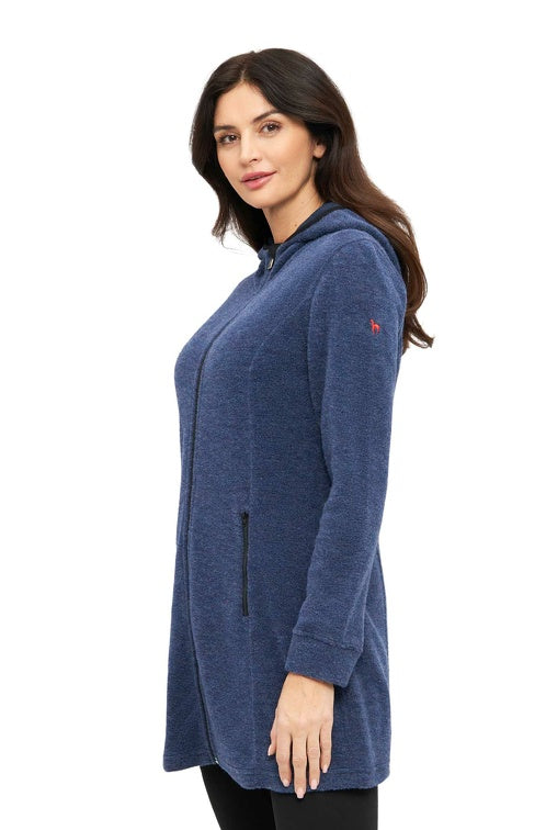 Alpaka Kapuzenmantel APU FLEECE mit Alpaka, Merino & Bio-Baumwolle