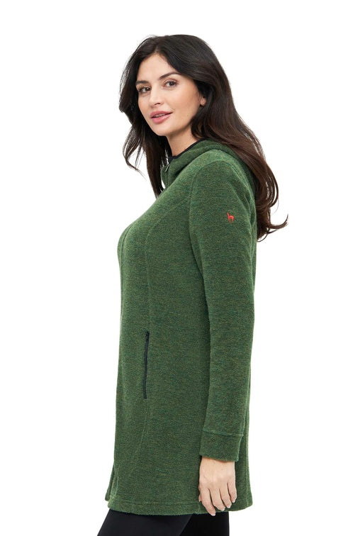 Alpaka Kapuzenmantel APU FLEECE mit Alpaka, Merino & Bio-Baumwolle