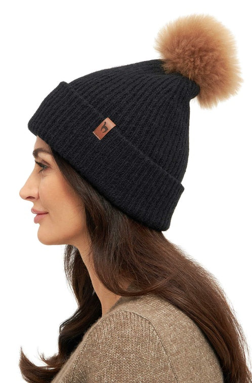 Mütze PACA mit Bommel aus 87% Alpaka und 13% Merino von Apu Kuntur