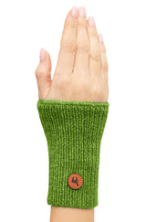 Pulswärmer PACA - 87% Alpaka - mit Merino apfelgrün one-size von Apu Kuntur