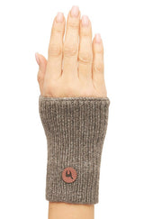 Pulswärmer PACA - 87% Alpaka - mit Merino taupe one-size von Apu Kuntur