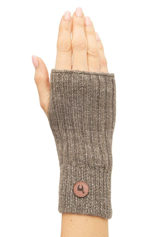 Pulswärmer PACA - 87% Alpaka - mit Daumenloch taupe one-size von Apu Kuntur
