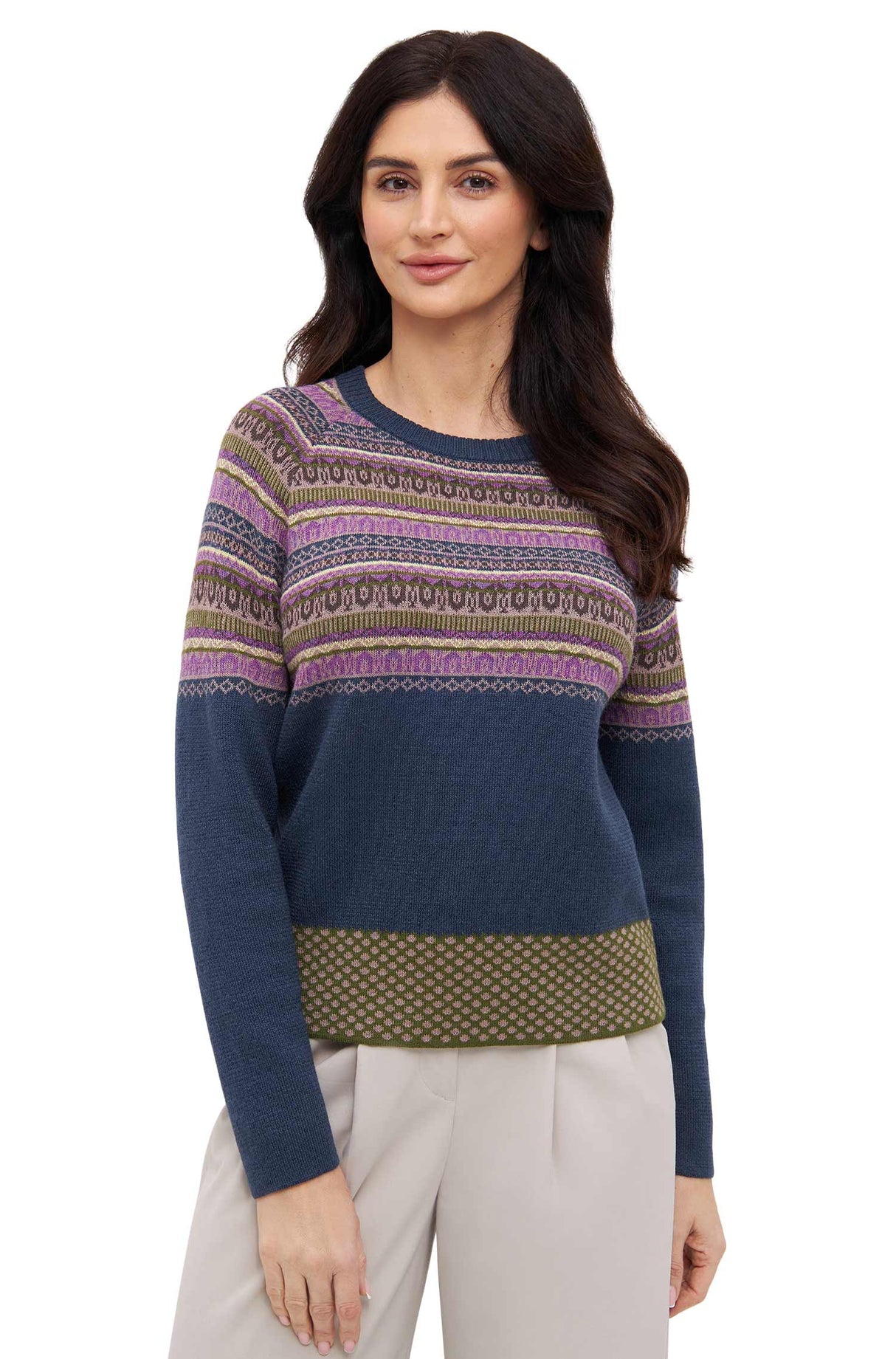Pullover COLORES ANDEN aus 100% Alpaka royalblau von Apu Kuntur
