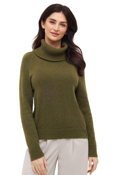 Rollkragenpullover COLORES ANDEN mit 92% Alpaka - olivgrün von Apu Kuntur