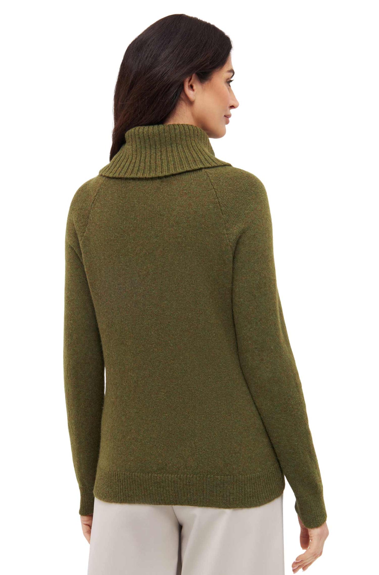 Rollkragenpullover COLORES ANDEN mit 92% Alpaka - olivgrün von Apu Kuntur