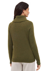 Rollkragenpullover COLORES ANDEN mit 92% Alpaka - olivgrün von Apu Kuntur