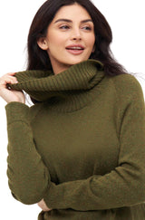 Rollkragenpullover COLORES ANDEN mit 92% Alpaka - olivgrün von Apu Kuntur