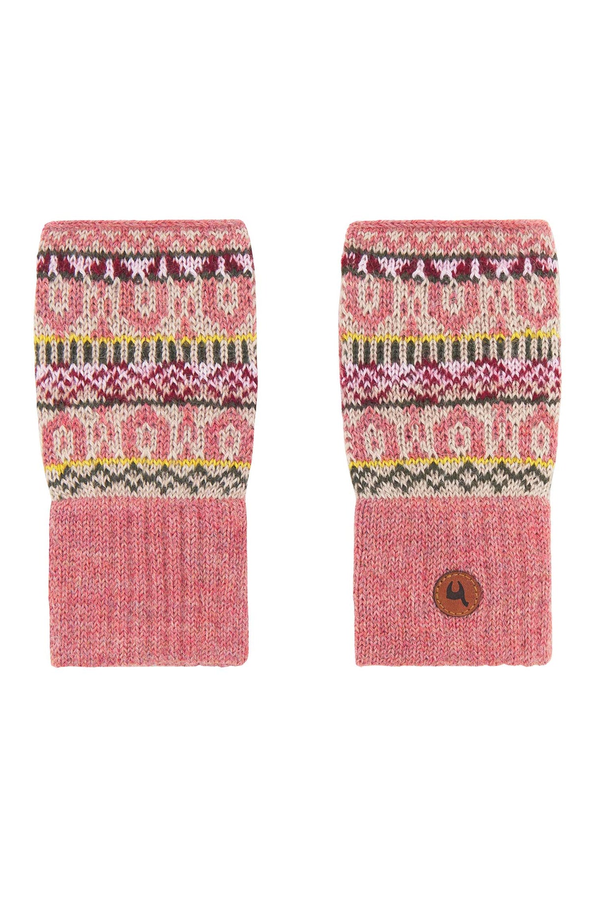 Pulswärmer COLORES ANDEN mit Daumenloch - 100% Alpaka altrosa one-size von Apu Kuntur