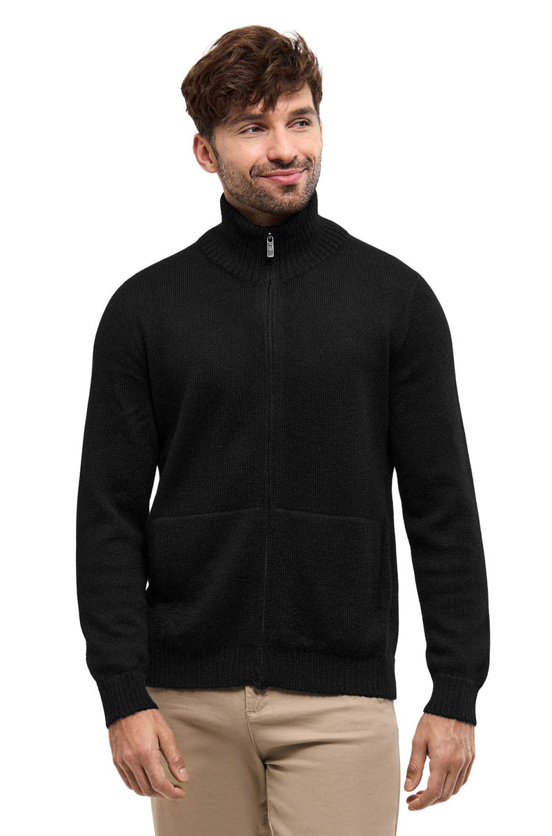 Alpaka Strickjacke RONALDO Herren schwarz