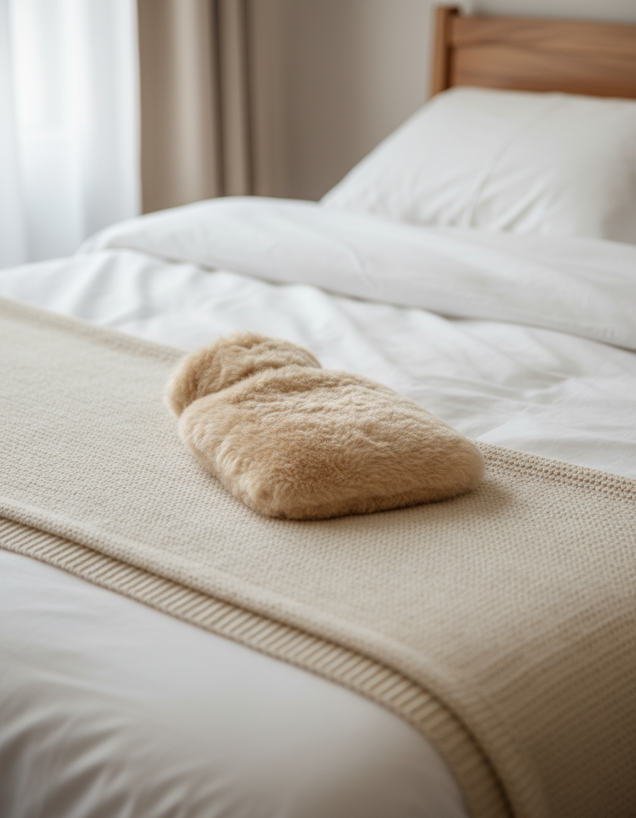 Alpaka Wärmflasche PREMIUM - beige - 100% Alpaka Fell von Millwa