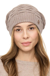 Alpaka Basken-Mütze BIESEN - 100% Alpaka sand one-size